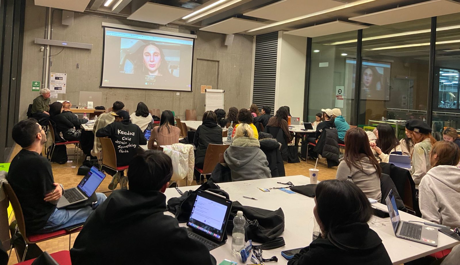 Elena Stancu holding a guest lecture at the UAL