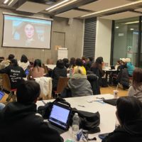 Elena Stancu holding a guest lecture at the UAL